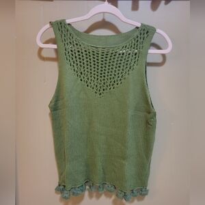 Green Sleeveless Knit Top MED